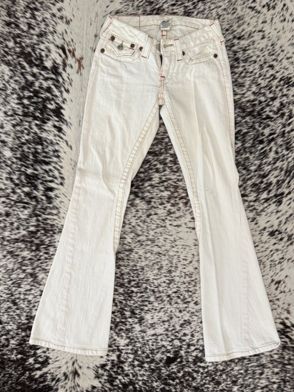True Religion White Bootcut Flare Jeans Sz 25